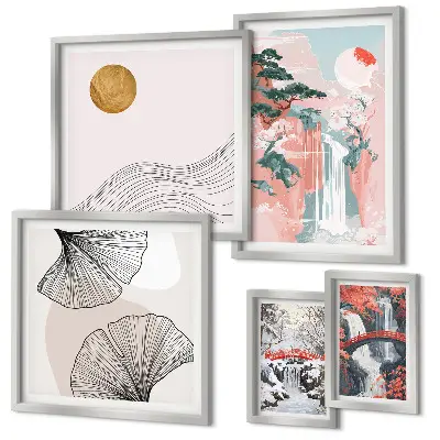 Galeria obrazów na ścianę z krajobrazami wodospadów z Japonii