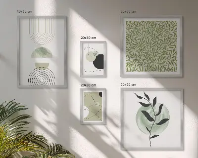 Galeria obrazów na ścianę abstrakcyjne geometryczne rośliny