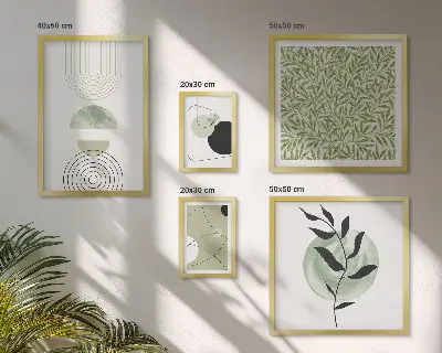 Galeria obrazów na ścianę abstrakcyjne geometryczne rośliny