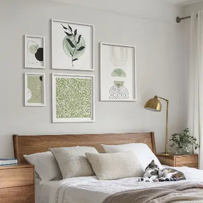 Galeria obrazów na ścianę abstrakcyjne geometryczne rośliny