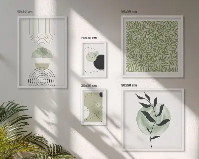Galeria obrazów na ścianę abstrakcyjne geometryczne rośliny