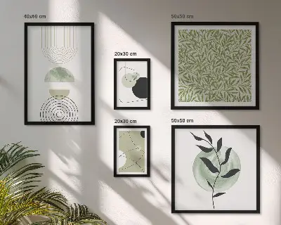 Galeria obrazów na ścianę abstrakcyjne geometryczne rośliny