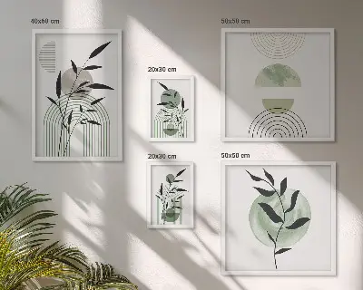 Zestaw obrazów w ramie do galerii ściennej stylowe grafiki z motywem roślinnym