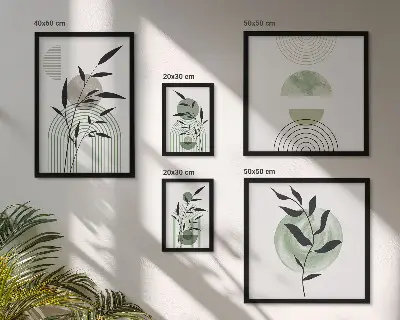 Zestaw obrazów w ramie do galerii ściennej stylowe grafiki z motywem roślinnym