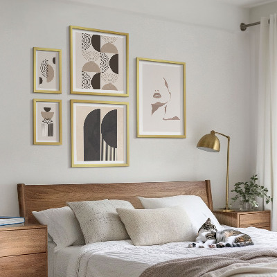 Zestaw obrazów w ramie do galerii ściennej Stylowe portrety geometryczne