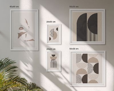 Zestaw obrazów w ramie do galerii ściennej Stylowe portrety geometryczne