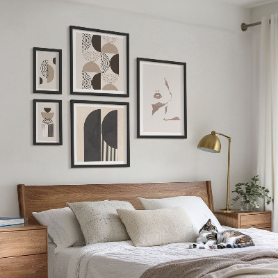Zestaw obrazów w ramie do galerii ściennej Stylowe portrety geometryczne