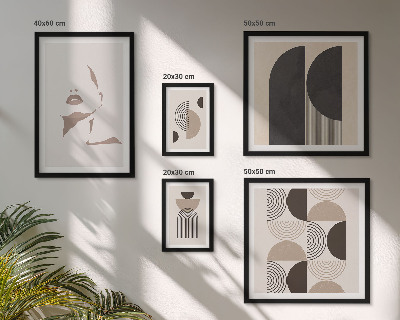 Zestaw obrazów w ramie do galerii ściennej Stylowe portrety geometryczne