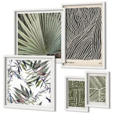 Galeria obrazów na ścianę Roślinne wzory minimalistyczne