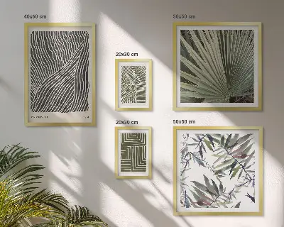 Galeria obrazów na ścianę z minimalistycznymi roślinnymi wzorami