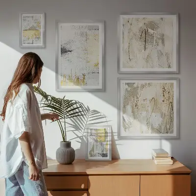 Galeria obrazów na ścianę w stylowe abstrakcyjne wzory
