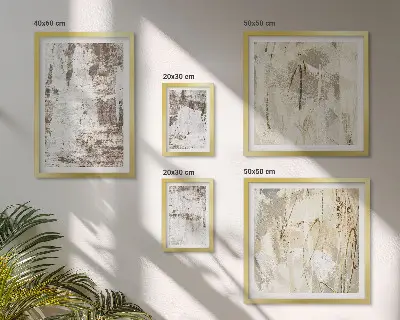 Zestaw obrazów w ramie do galerii ściennej abstrakcyjne kompozycje w neutralnych kolorach