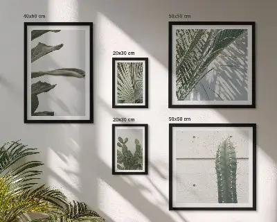 Galeria obrazów na ścianę z nowoczesnymi roślinnymi akcentami