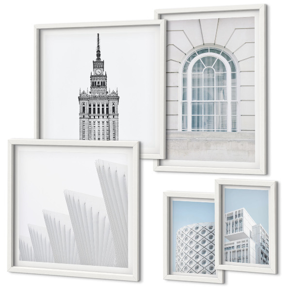 Dekoracja ścienna zestaw obrazów Nowoczesna architektura minimalizm