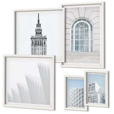 Dekoracja ścienna zestaw obrazów Nowoczesna architektura minimalizm