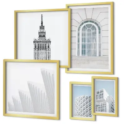 Zestaw obrazów ściennych nowoczesna grafika z motywem minimalizmu w architekturze
