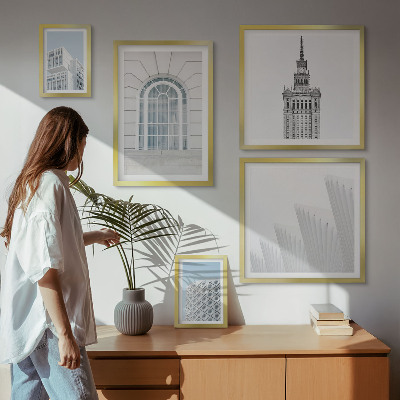 Dekoracja ścienna zestaw obrazów Nowoczesna architektura minimalizm