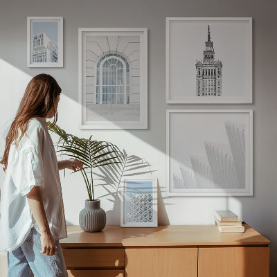Dekoracja ścienna zestaw obrazów Nowoczesna architektura minimalizm