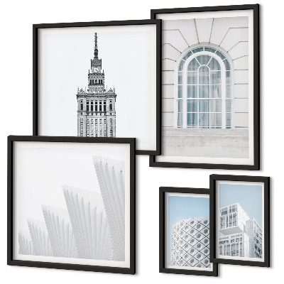 Dekoracja ścienna zestaw obrazów Nowoczesna architektura minimalizm
