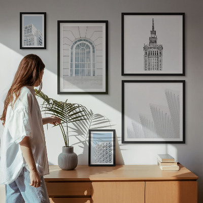 Dekoracja ścienna zestaw obrazów Nowoczesna architektura minimalizm