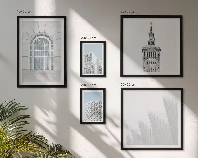Zestaw obrazów ściennych nowoczesna grafika z motywem minimalizmu w architekturze