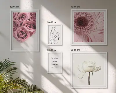 Dekoracja ścienna zestaw obrazów z motywem kwiatowe boho inspiracje