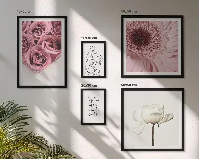 Dekoracja ścienna zestaw obrazów z motywem kwiatowe boho inspiracje