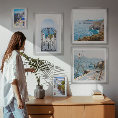 Dekoracja ścienna zestaw obrazów Krajobrazy Grecji morze architektura