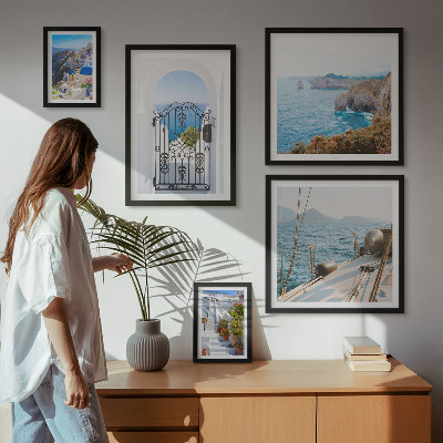 Dekoracja ścienna zestaw obrazów Krajobrazy Grecji morze architektura