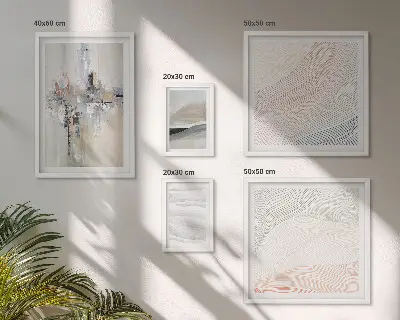 Galeria obrazów na ścianę abstrakcyjne kompozycje w różnych odcieniach