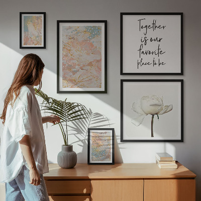 Galeria obrazów na ścianę Abstrakcyjne kwiaty z hasłami