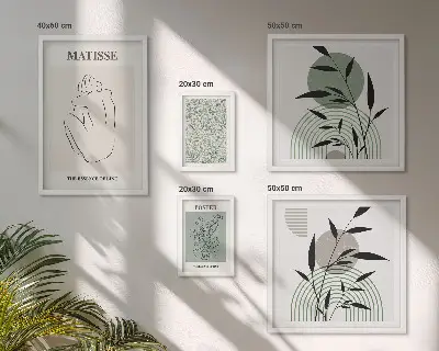 Zestaw obrazów w ramie do galerii ściennej stylowe roślinne grafiki