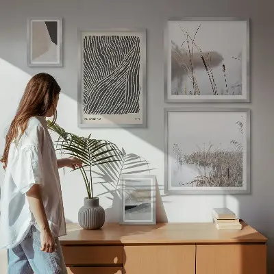 Galeria obrazów na ścianę minimalistyczna sztuka z motywem natury