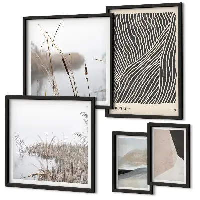Galeria obrazów na ścianę minimalistyczna sztuka z motywem natury