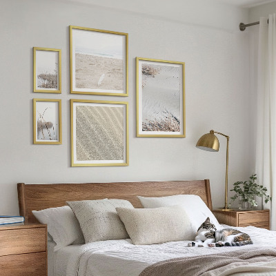 Zestaw obrazów w ramie do galerii ściennej Minimalistyczne motywy plaży