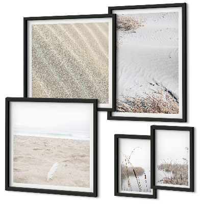 Zestaw obrazów w ramie do galerii ściennej Minimalistyczne motywy plaży
