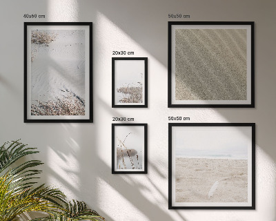 Zestaw obrazów w ramie do galerii ściennej Minimalistyczne motywy plaży