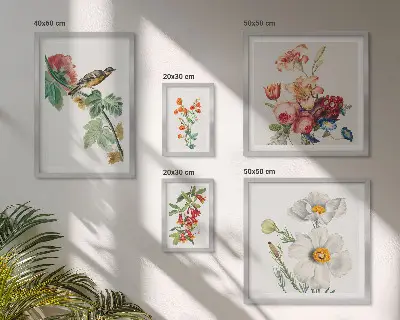 Kwiatowe ptaki vintage dekoracyjne obrazy na ścianę