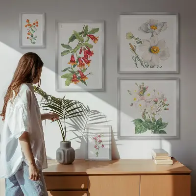 Dekoracja ścienna zestaw obrazów Kwiatowe ilustracje botaniczne