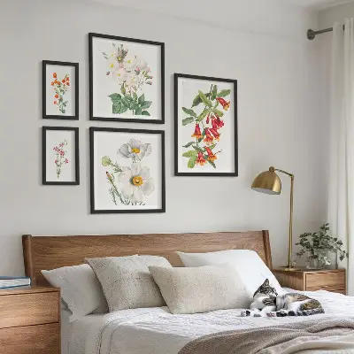 Dekoracja ścienna zestaw obrazów Kwiatowe ilustracje botaniczne