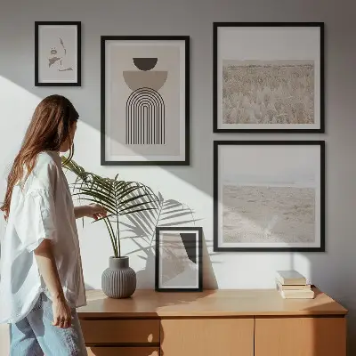 Galeria obrazów na ścianę z motywem stylowych abstrakcji i pejzaży