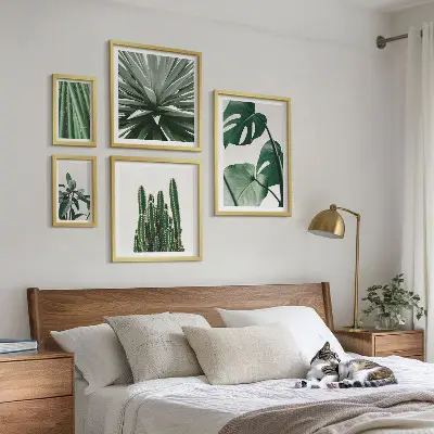 Galeria obrazów na ścianę zielone rośliny tropikalne do wnętrz