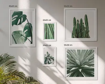 Galeria obrazów na ścianę zielone rośliny tropikalne do wnętrz