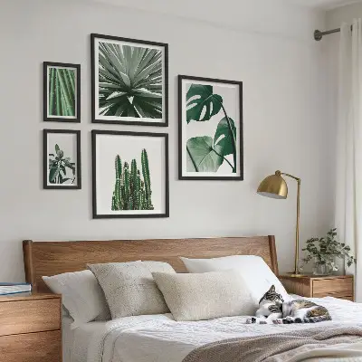 Galeria obrazów na ścianę zielone rośliny tropikalne do wnętrz