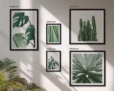 Galeria obrazów na ścianę zielone rośliny tropikalne do wnętrz
