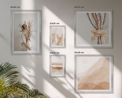 Zestaw obrazów w ramie do galerii ściennej Stylowe boho rośliny krajobrazy