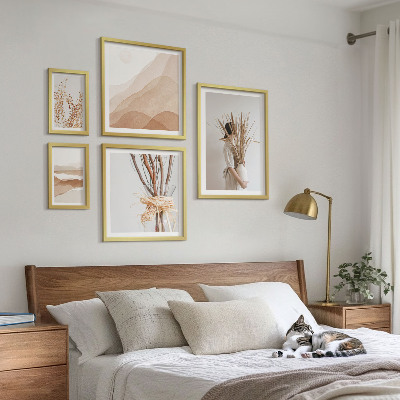 Zestaw obrazów w ramie do galerii ściennej Stylowe boho rośliny krajobrazy