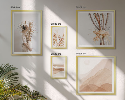 Zestaw obrazów w ramie do galerii ściennej Stylowe boho rośliny krajobrazy