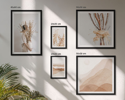 Zestaw obrazów w ramie do galerii ściennej Stylowe boho rośliny krajobrazy