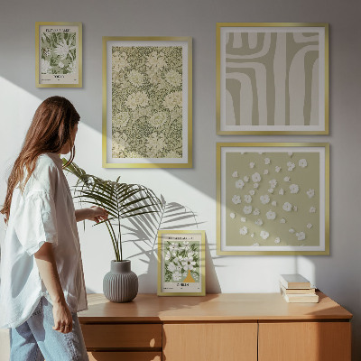 Galeria obrazów na ścianę Roślinne boho z kwiatami